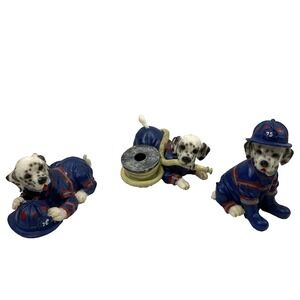 Set Of 3 Dalmation Dog Figurines‎ Firehouse Mascots Home Interiors Kids Puppies